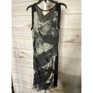 Vintage 90s Pure DKNY Women's Size Small Black 100% Silk Slip Midi Dress